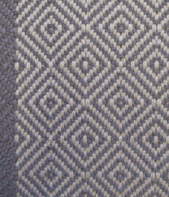 Flatweave Stair runner, Diamond Border Graphite