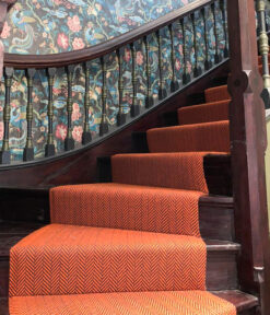 Flatweave Stair runners, Herringbone Bright Orange