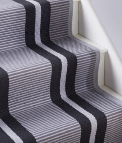 Flatweave Stair runner, Stripes Transat Graphite PNT 23