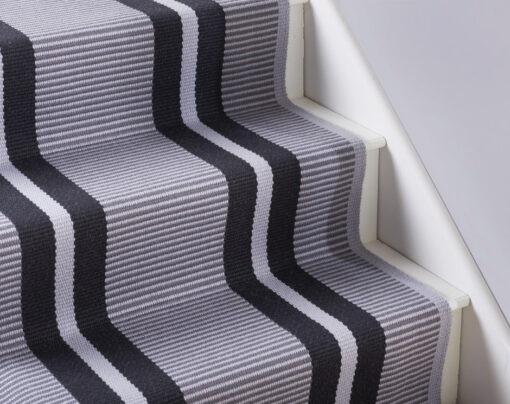 Flatweave Stair runner, Stripes Transat Graphite PNT 23