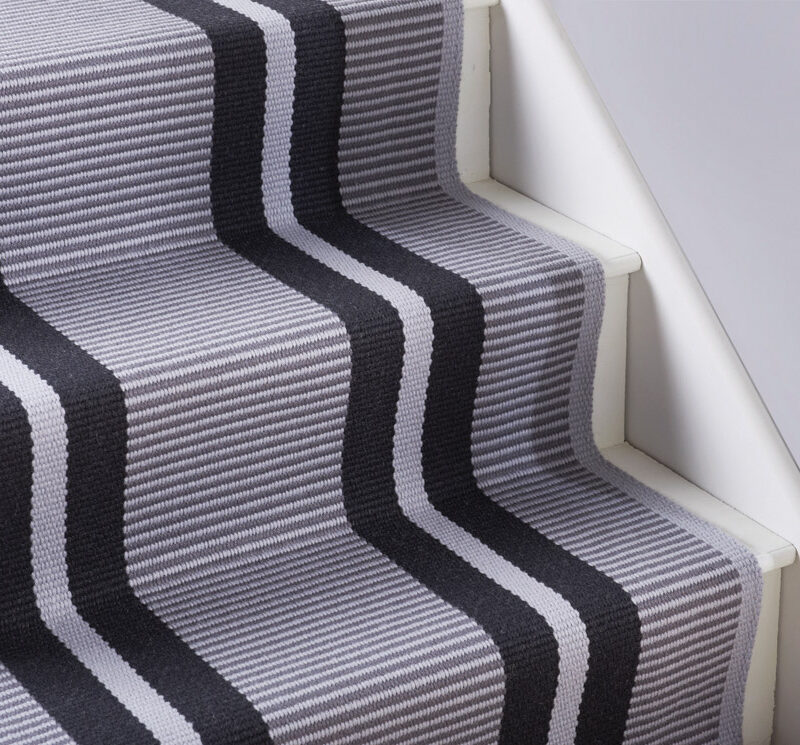 Flatweave Stair runner, Stripes Transat Graphite PNT 23