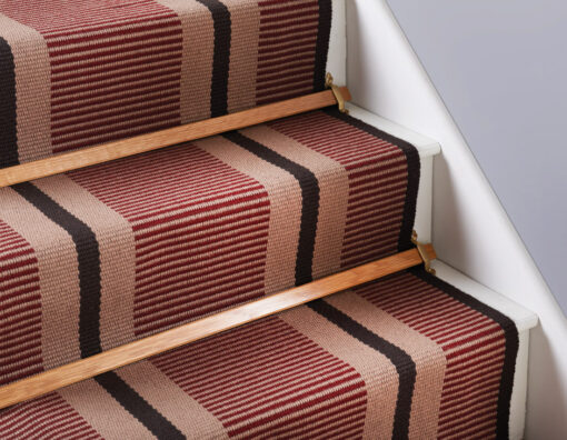 Flatweave Stair runner, Stripes Transat Cherry PNT26