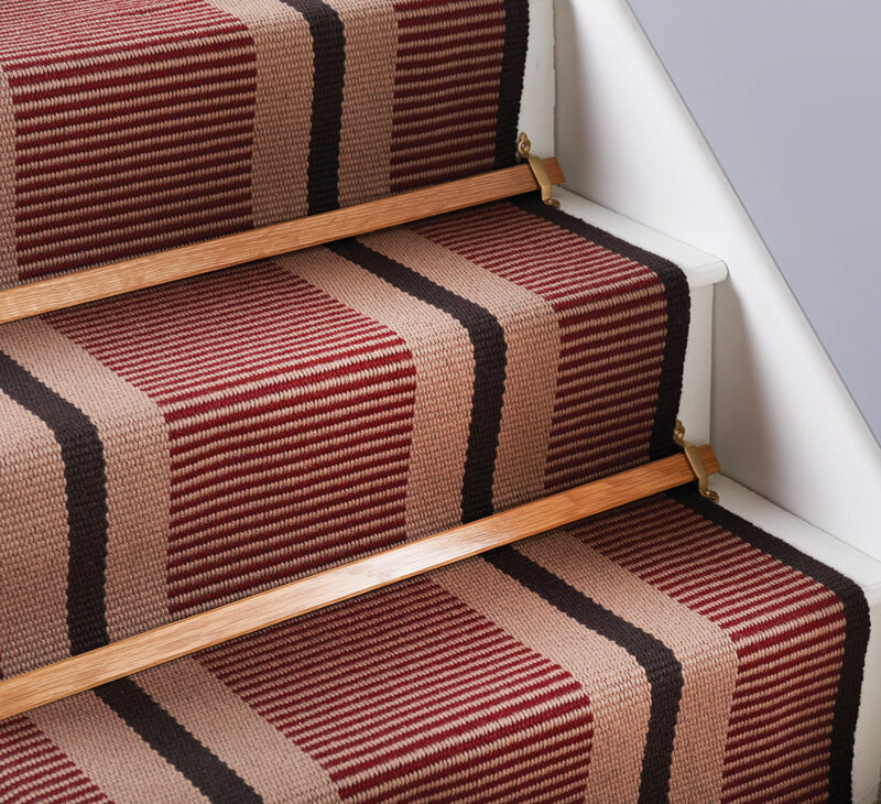 Flatweave Stair runner, Stripes Transat Cherry PNT26