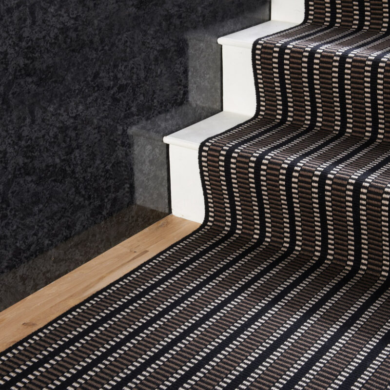 Flatweave Stair runner, Stripes PNUK Black