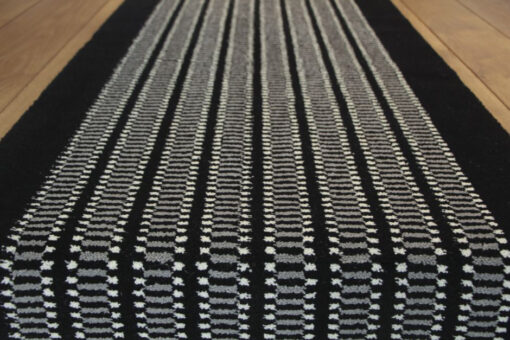 Axminster Stair runners, Chess, Black, Mid Charcoal & White