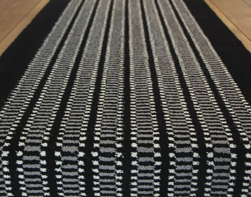 Axminster Stair runners, Chess, Black, Mid Charcoal & White