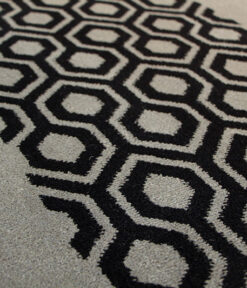 Axminster Stair runners, Hex, Black & Mid Charcoal