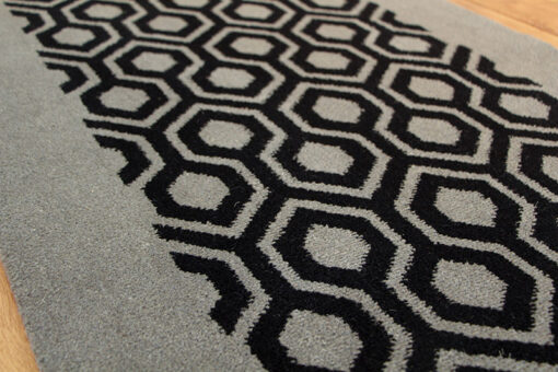 Axminster Stair runners, Hex, Black & Mid Charcoal