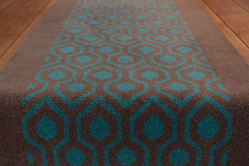 Axminster Stair runners, Hex, Petrol & Grey