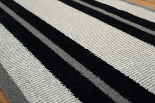 Axminster Stair runners, Transat. Black, Mid Charcoal, Shale, White