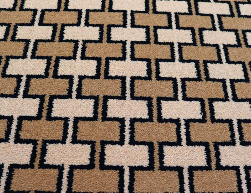 Tapis en laine Axminster, Grand Brighton. Beige, Beige foncé, Noir