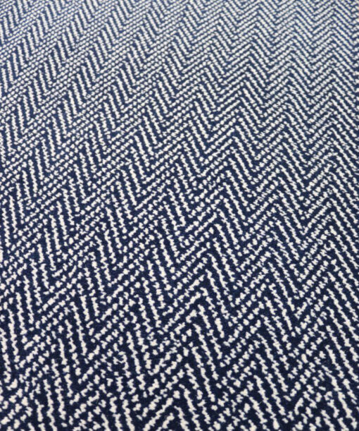 Tapis en laine Axminster, Winston Herringbone. Marine foncée et ivoire