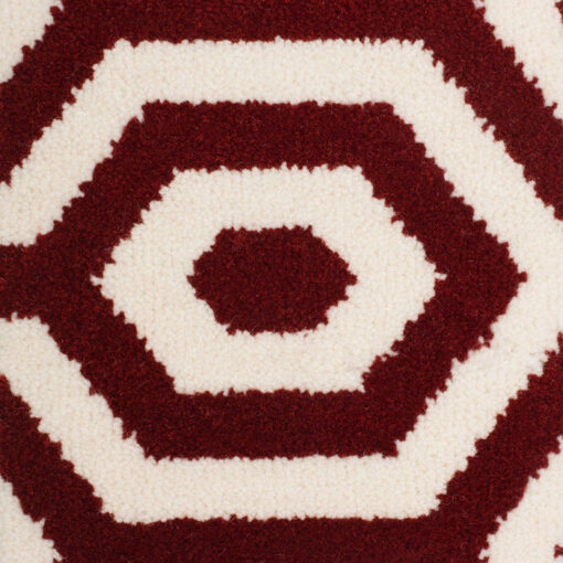 Tapis en laine Axminster, Winston Hex II. Rouge automnal, blanc