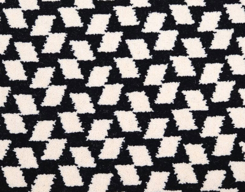 Tapis en laine Axminster, Winston Jewel. Noir, Ivoire