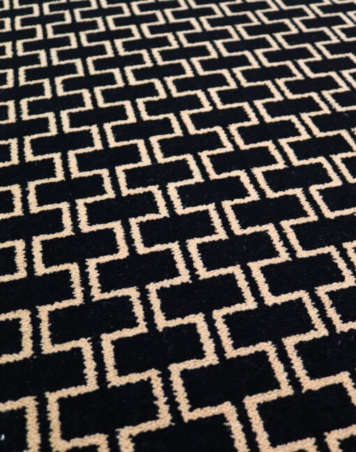 Axminster Wool Carpets, Large Brighton. Dark Beige, Black