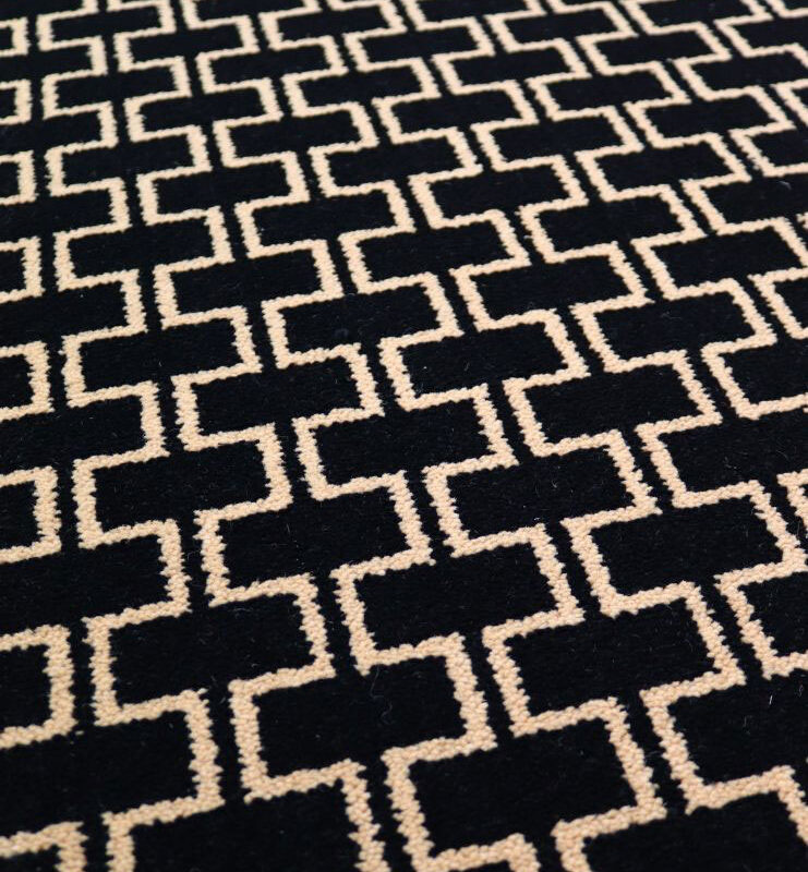 Tapis en laine Axminster, Grand Brighton. Beige foncé, Noir