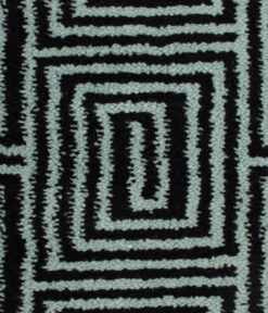 Tapis en laine Axminster, Grand Escargot. Noir, Aqua
