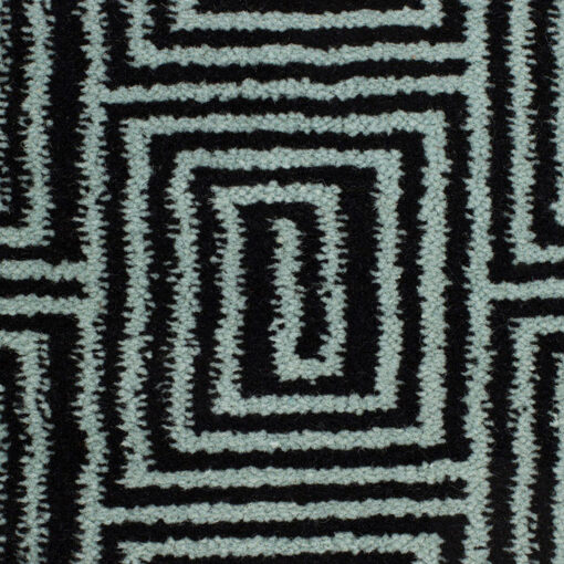 Tapis en laine Axminster, Grand Escargot. Noir, Aqua