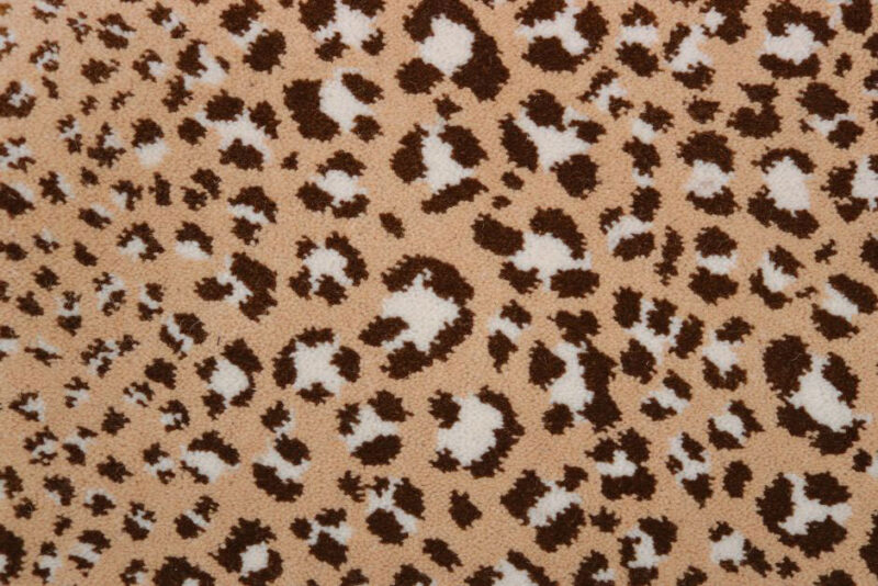 Tapis en laine Axminster, Léopard I. Beige, marron, ivoire