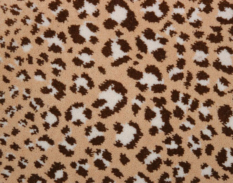 Tapis en laine Axminster, Léopard I. Beige, marron, ivoire