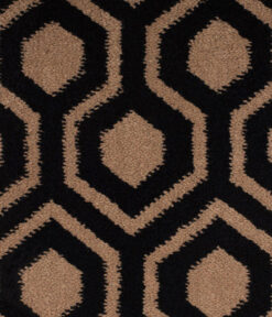 Tapis en laine Axminster, Petit Hex. Noir, complet