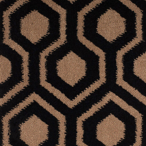 Tapis en laine Axminster, Petit Hex. Noir, complet