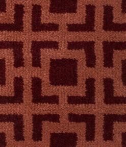 Tapis en laine Axminster, Tamise II. Tan cuivré, Rouge automnal