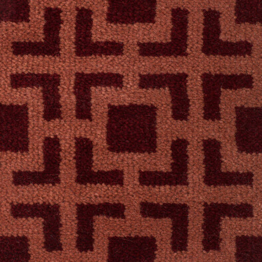 Tapis en laine Axminster, Tamise II. Tan cuivré, Rouge automnal
