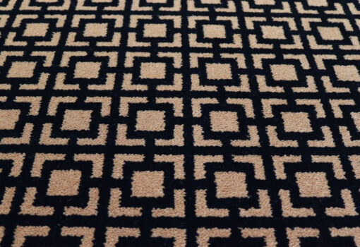 Tapis en laine Axminster, Tamise II. Beige foncé, noir