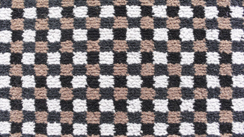 Tapis en laine Axminster, Vichy. Noir
