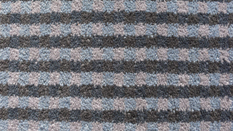 Tapis en laine Axminster, Vichy. Bleu