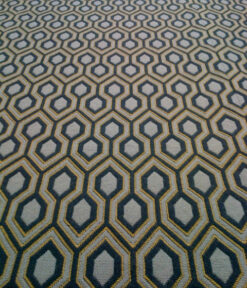 Marches d'escalier sur mesure, Flatweave Hex. Thym, Dk. Paon, Or