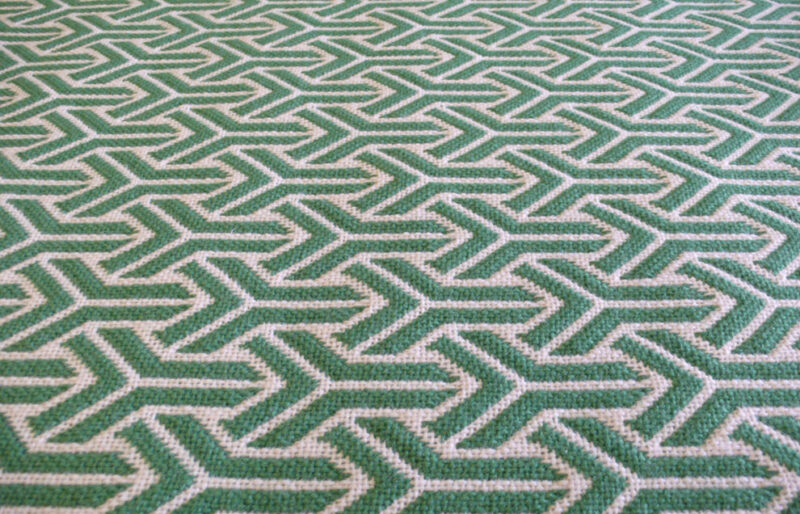 Marches d'escalier sur mesure, Flatweave Trafal. Vert sur mesure
