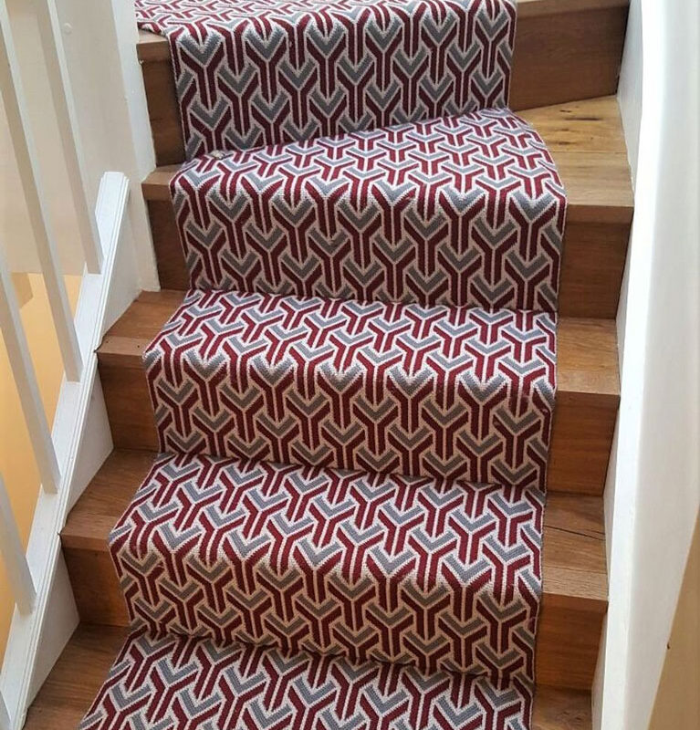 Maßgefertigte Treppenläufer, Trafal - Kirsche, Graphit, Hellgrau