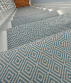 Flatweave Stair runners, Diamond Blue
