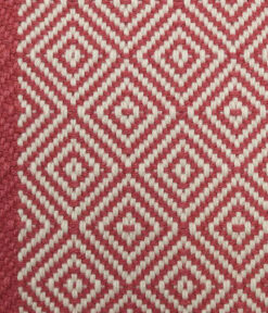 Flatweave Stair runner, Diamond Border Rouge