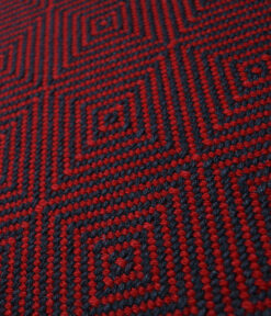 Flatweave Stair runners, Large Diamond Flame Red