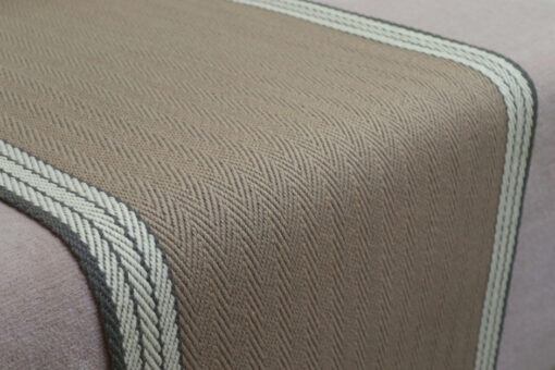 Flatweave Stair runner, Stripes Finley FG04 Linen & White