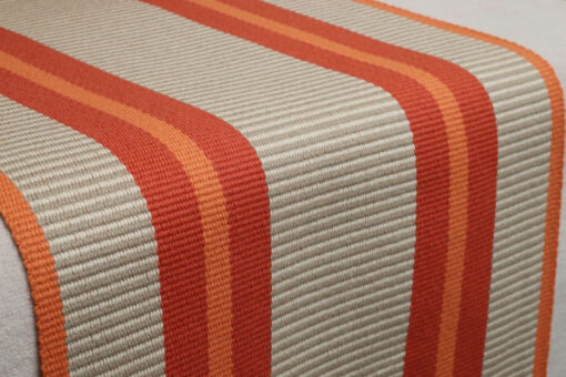 Tapis d'escalier en tissé plat, Stripes Transat Tangerine PNT29