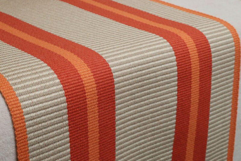 Tapis d'escalier en tissé plat, Stripes Transat Tangerine PNT29
