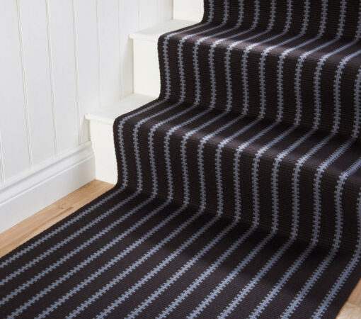 Flatweave Stair runner, Stripes ZIP07 Dk. Blue
