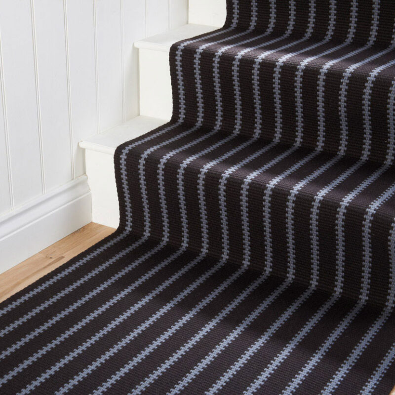 Flatweave Stair runner, Stripes ZIP07 Dk. Blue