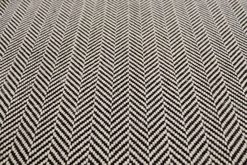 Flatweave Stair runners, Herringbone Ivory & Black