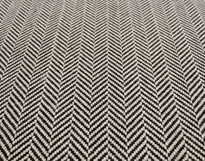 Flatweave Stair runners, Herringbone Ivory & Black