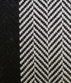 Flatweave Stair runner, Herringbone Border Ivory & Black