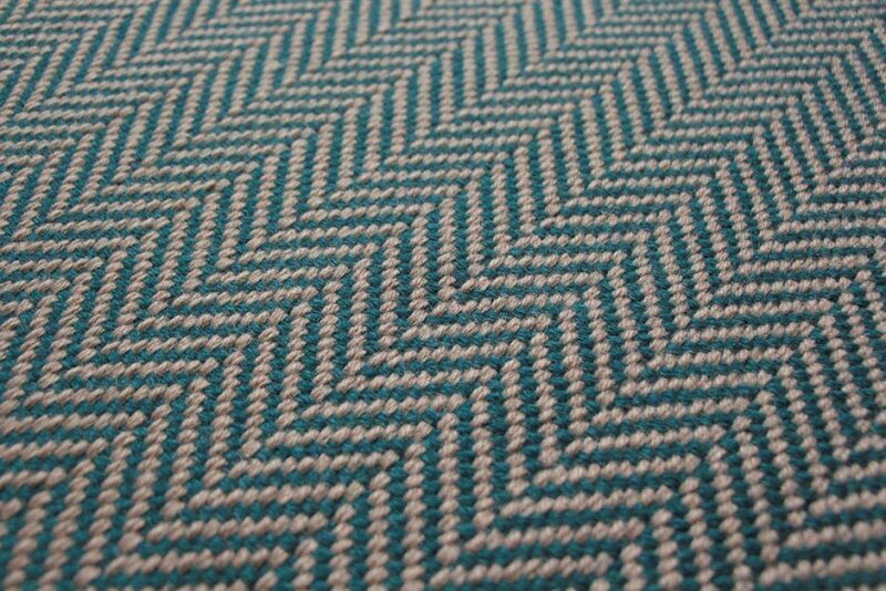 Flatweave Stair runners, Herringbone Teal