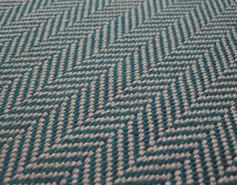 Flatweave Stair runners, Herringbone Teal