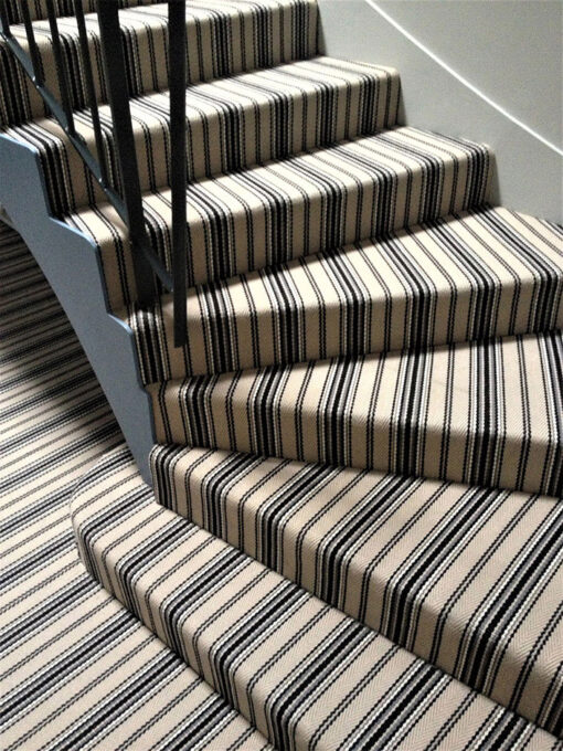 Tapis en laine à tissage plat, rayures. Lin Kelly JD05