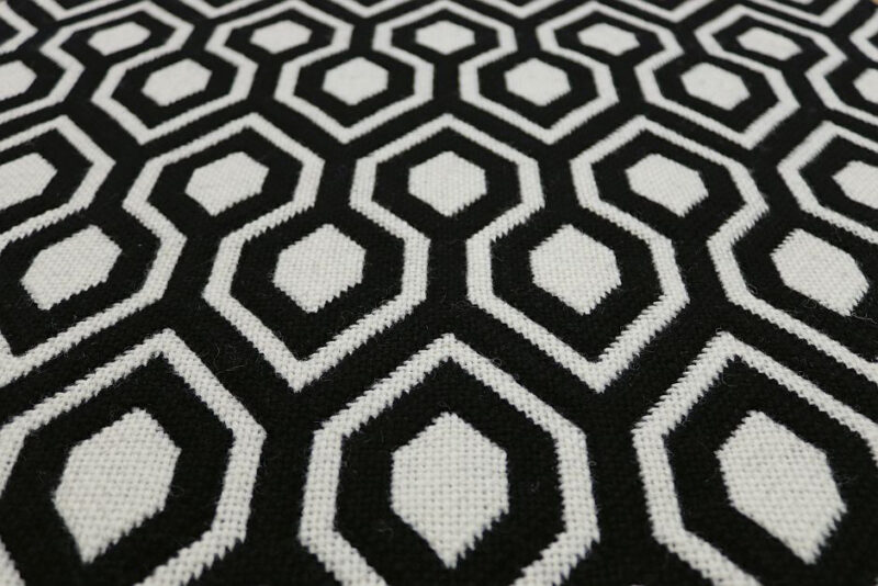 Marches d'escalier à tissage plat, Hex. Noir et blanc