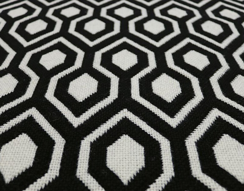 Marches d'escalier à tissage plat, Hex. Noir et blanc